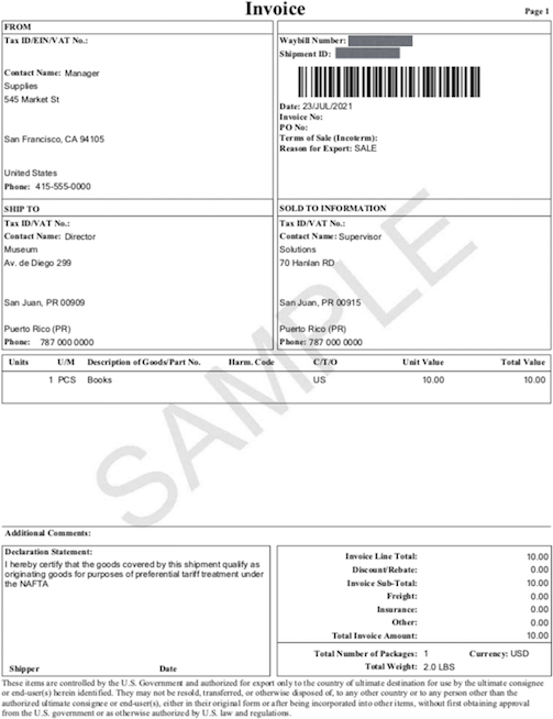 Ups Invoice Template 8967